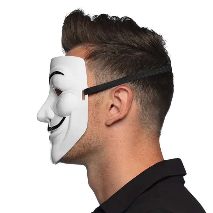 Anonymous Guy Fawkes-masker – V for Vendetta-masker, wit