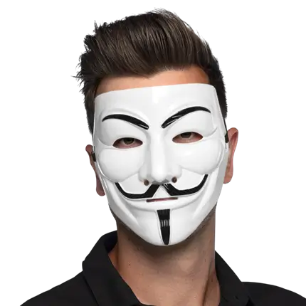 Anonymous Guy Fawkes-masker – V for Vendetta-masker, wit
