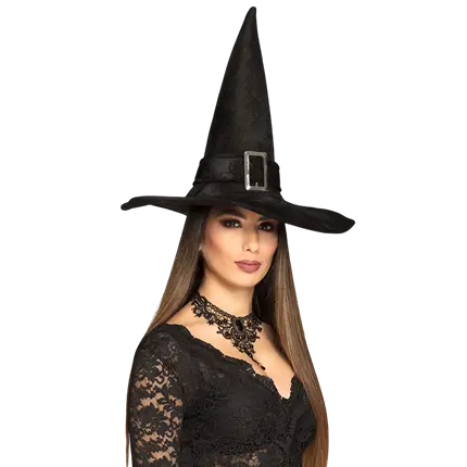 Zwarte puntige heksenhoed – Halloween-kostuum