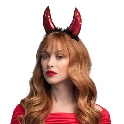 Rode Diablesse-hoofdband – Duivelshoorns voor Halloween