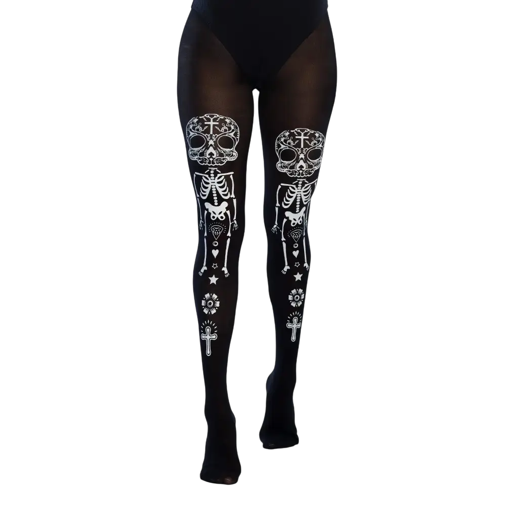 Dia de los Muertos-panty met skeletmotief – Dag van de Doden, Halloween