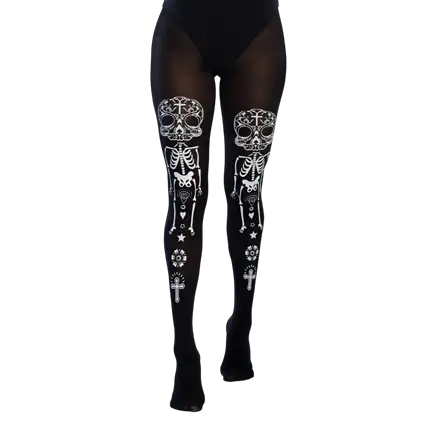 Dia de los Muertos-panty met skeletmotief – Dag van de Doden, Halloween
