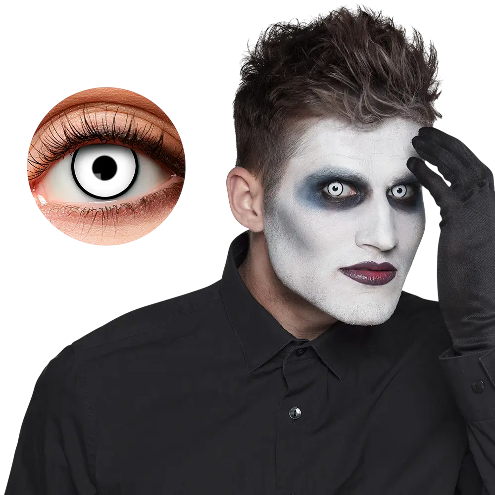 Witte contactlenzen met zwarte rand van Maniaque – Halloween-contactlenzen