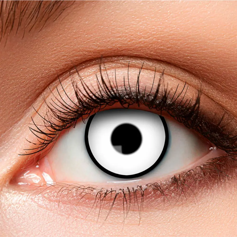 Witte contactlenzen met zwarte rand van Maniaque – Halloween-contactlenzen