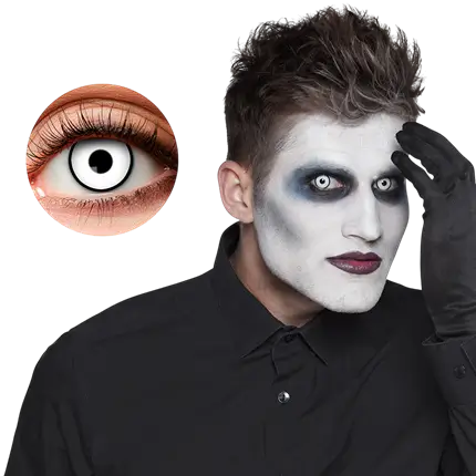 Witte contactlenzen met zwarte rand van Maniaque – Halloween-contactlenzen