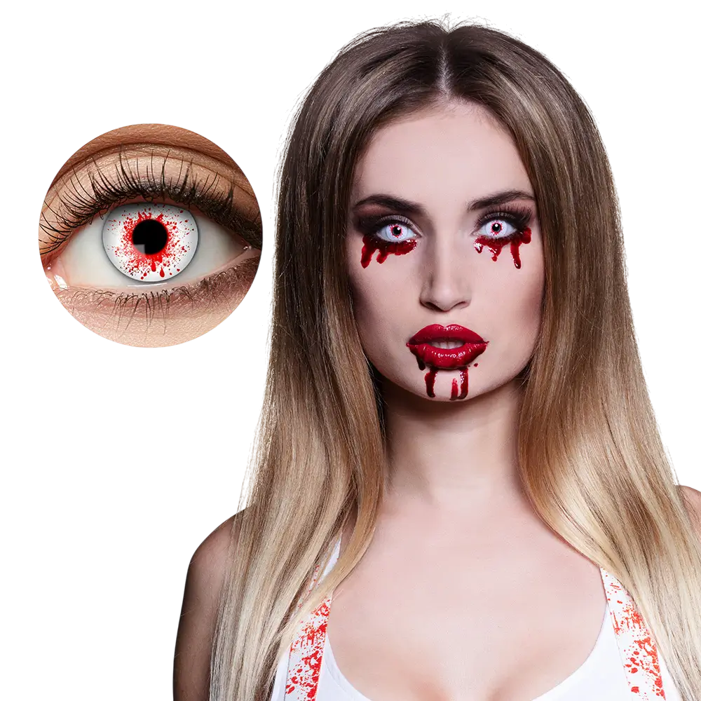 Contactlenzen met bloedspatten – Halloween-contactlenzen
