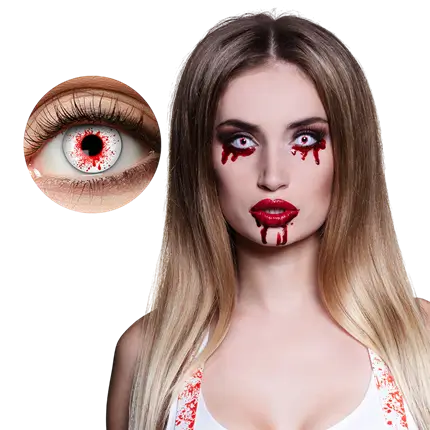 Contactlenzen met bloedspatten – Halloween-contactlenzen