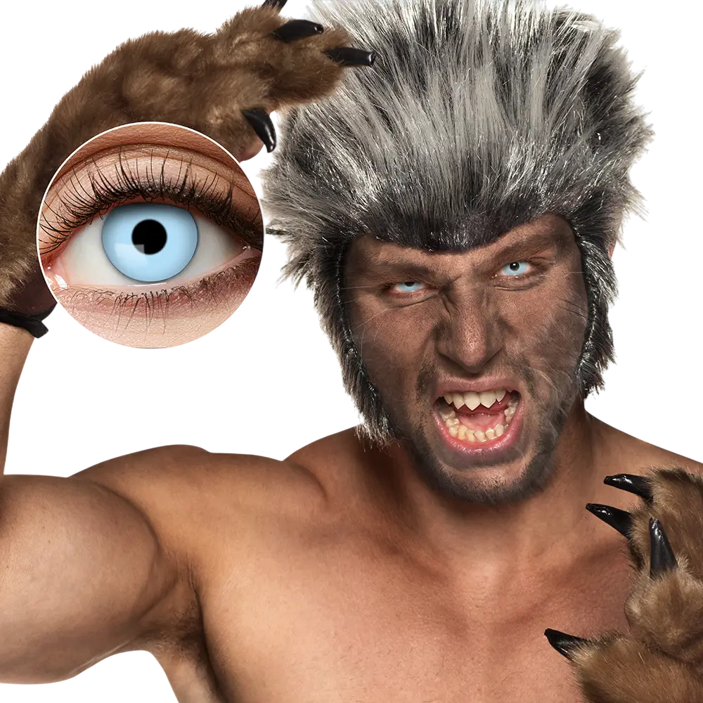 Blauwe weerwolf-contactlenzen – Halloween-contactlenzen