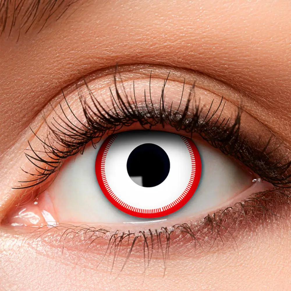 Witte contactlenzen met rode rand – Zombie – Halloween-contactlenzen