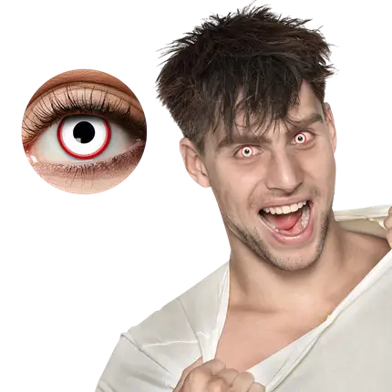 Witte contactlenzen met rode rand – Zombie – Halloween-contactlenzen