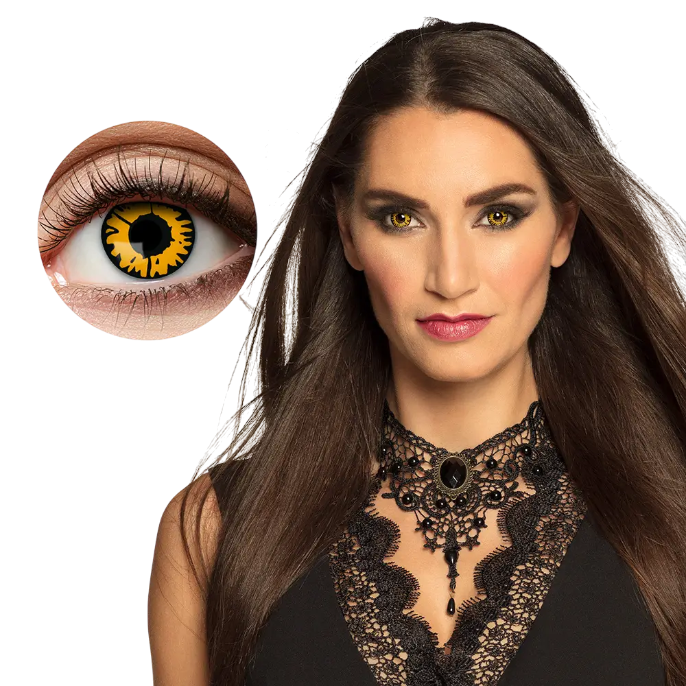 Gele en zwarte Twilight-contactlenzen – Halloween-contactlenzen