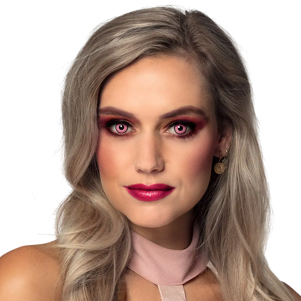 Roze contactlenzen met zwarte rand ‘Femme Fatale’ – Fantasie-contactlenzen