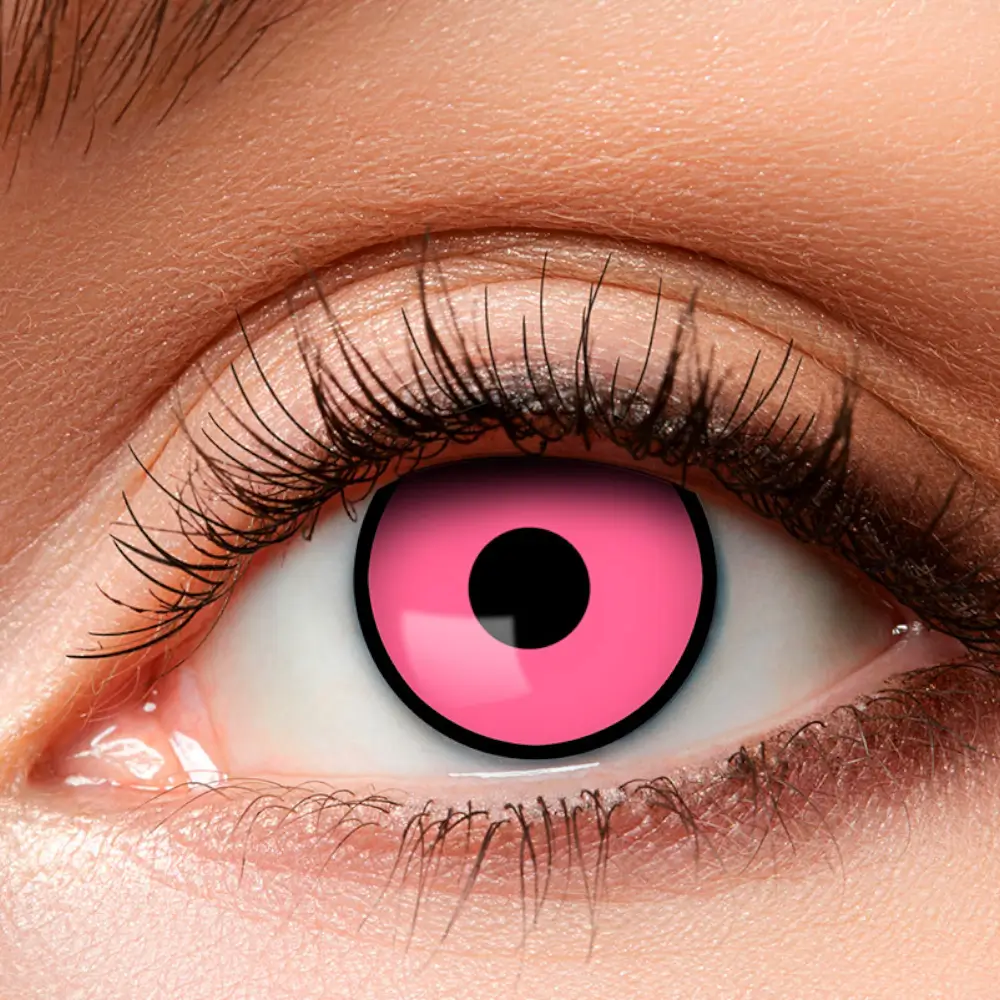 Roze contactlenzen met zwarte rand ‘Femme Fatale’ – Fantasie-contactlenzen