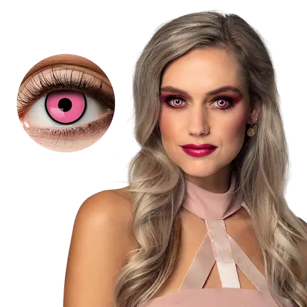 Roze contactlenzen met zwarte rand ‘Femme Fatale’ – Fantasie-contactlenzen