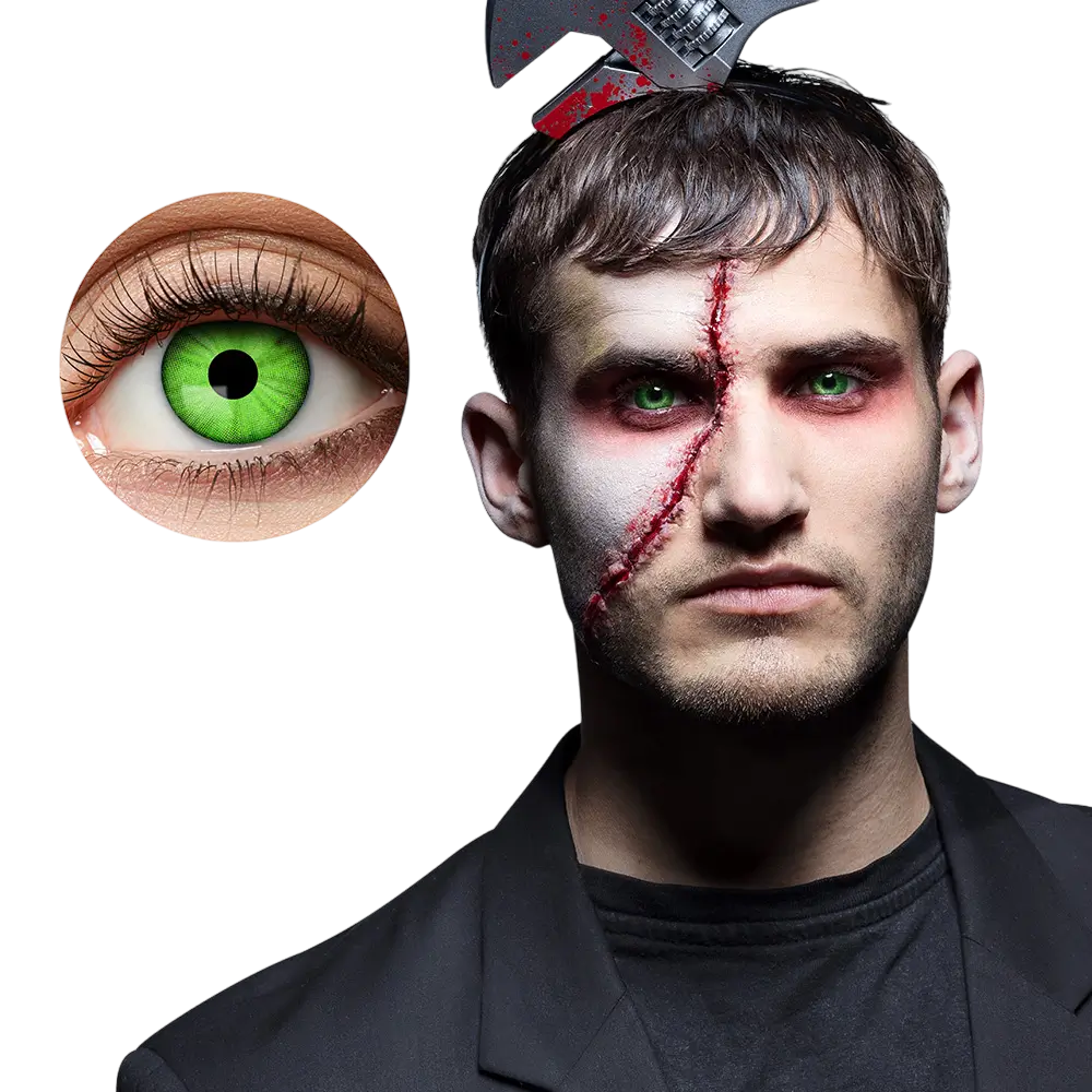 Groene zombie-contactlenzen – Halloween-contactlenzen