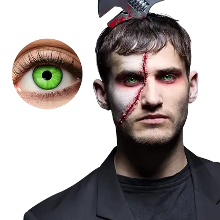 Groene zombie-contactlenzen – Halloween-contactlenzen
