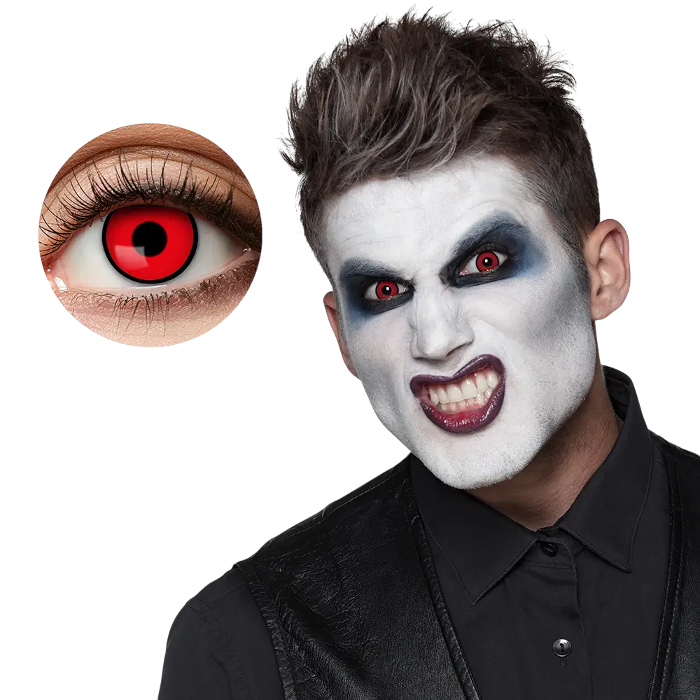 Rode en zwarte vampierlenzen – Halloween-lenzen
