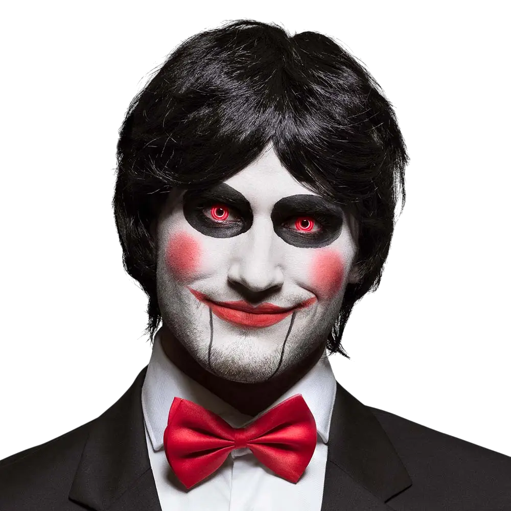 Rode en witte spiraalvormige contactlenzen – Halloween-contactlenzen