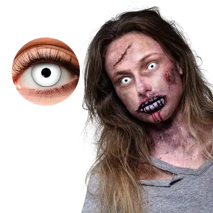 Zombie-contactlenzen voor witte ogen – Halloween-contactlenzen