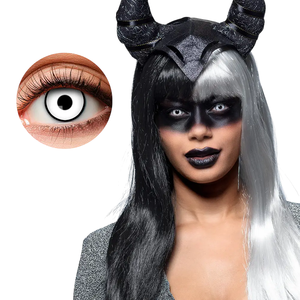 Witte contactlenzen met zwarte rand – Halloween-contactlenzen