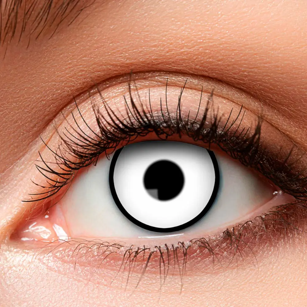 Witte contactlenzen met zwarte rand – Halloween-contactlenzen