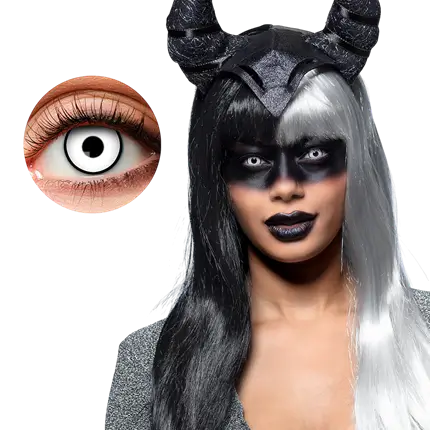 Witte contactlenzen met zwarte rand – Halloween-contactlenzen