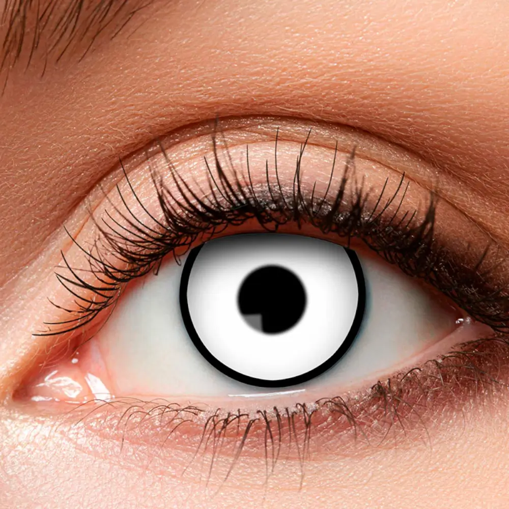 Zwart-witte Skullface-contactlenzen – Halloween-contactlenzen