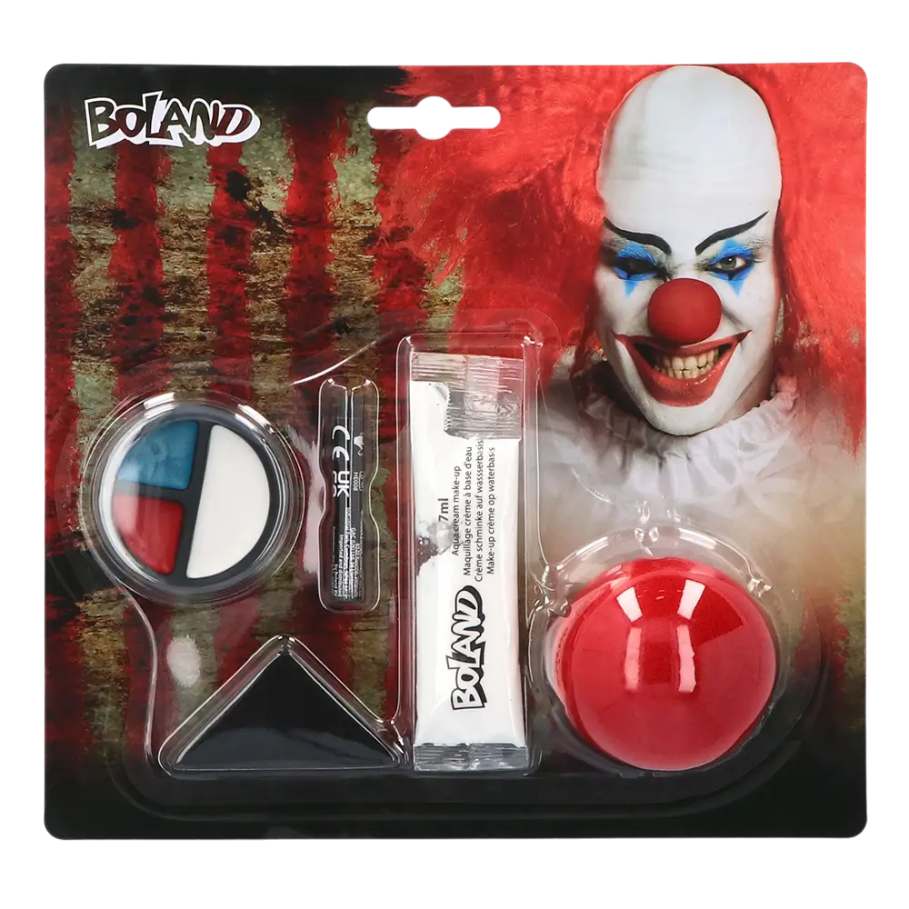 Make-upset voor een griezelclown – Neus, make-up en sponsje