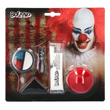 Make-upset voor een griezelclown – Neus, make-up en sponsje