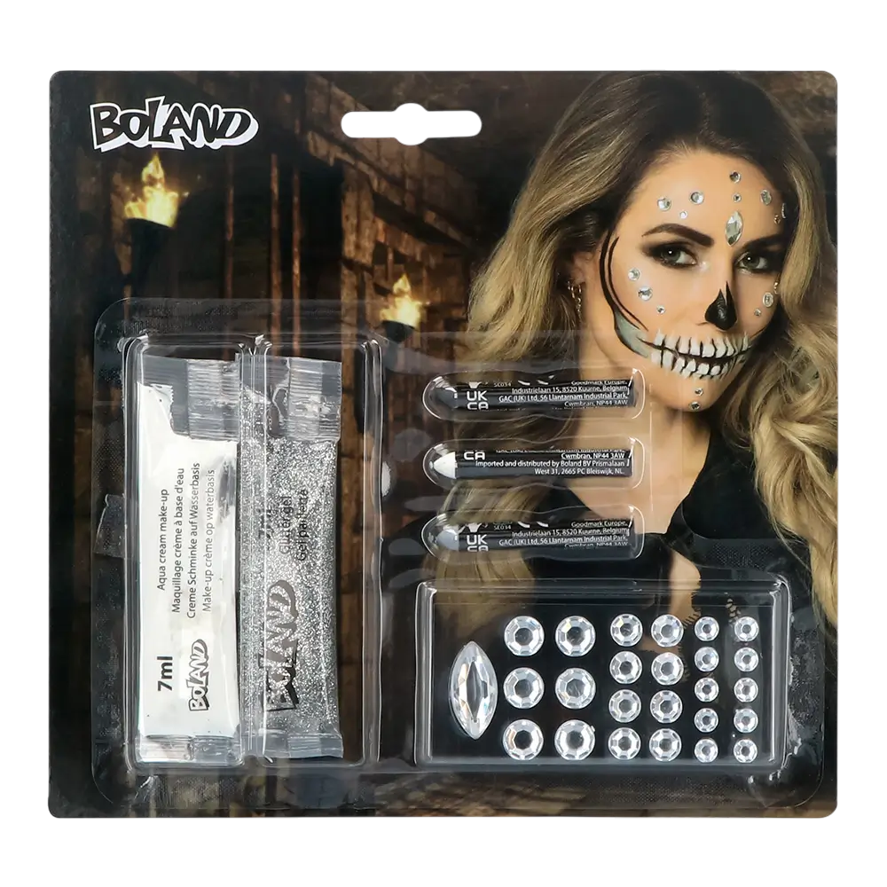 Diamant-Skelet Make-upset – Make-up, glitters en strass