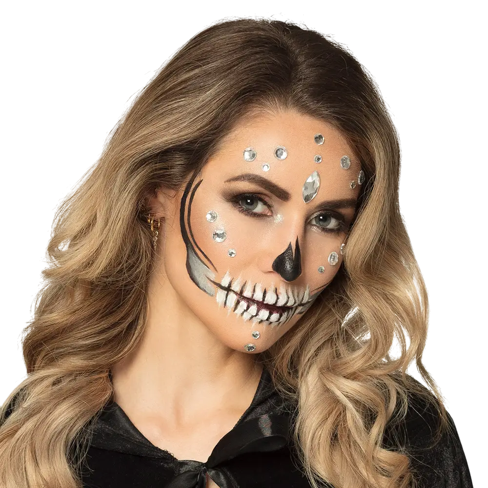Diamant-Skelet Make-upset – Make-up, glitters en strass