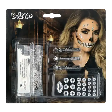 Diamant-Skelet Make-upset – Make-up, glitters en strass