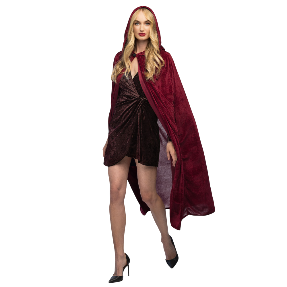 Rode cape Bordeaux 170 cm – Halloween-kostuum