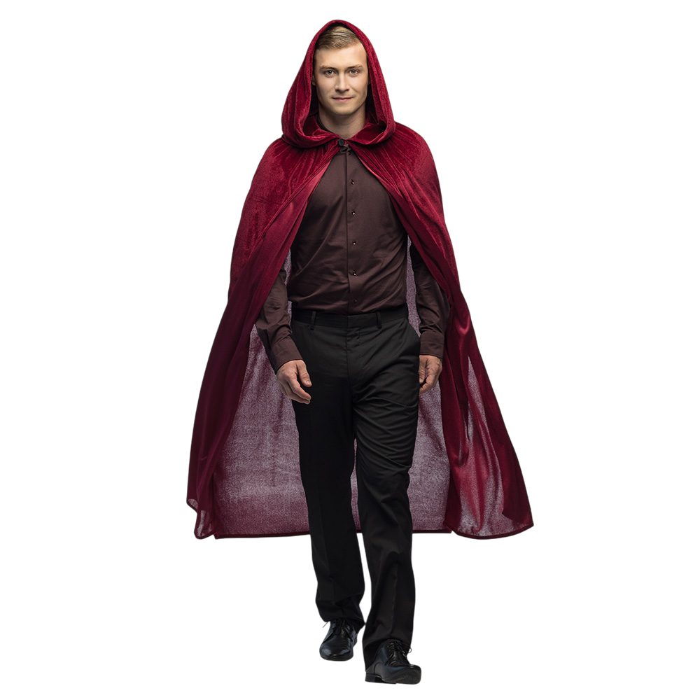 Rode cape Bordeaux 170 cm – Halloween-kostuum