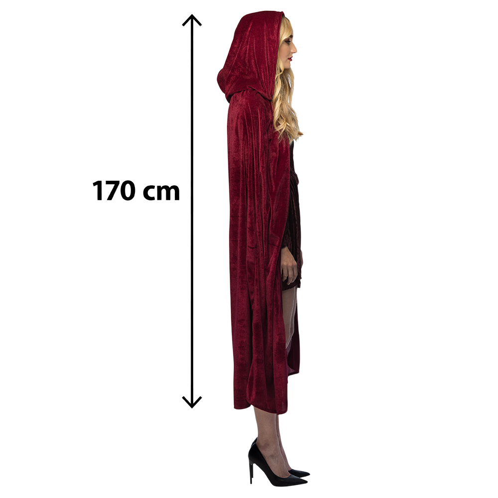 Rode cape Bordeaux 170 cm – Halloween-kostuum