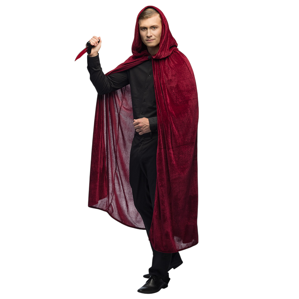 Rode cape Bordeaux 170 cm – Halloween-kostuum