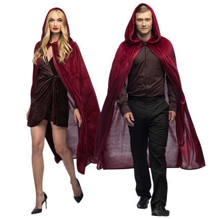 Rode cape Bordeaux 170 cm – Halloween-kostuum