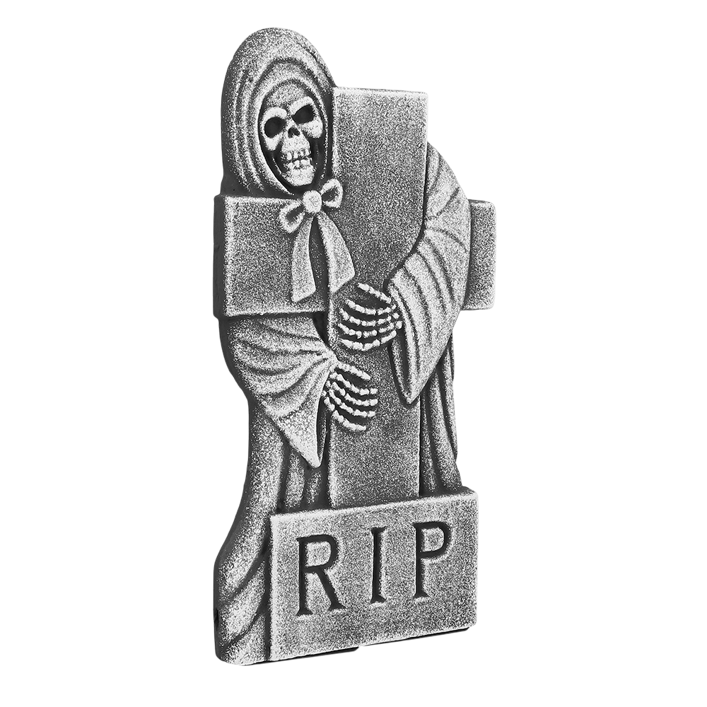 Set van 4 grafstenen met ‘RIP’ 41 x 20 cm – Halloween-decoratie