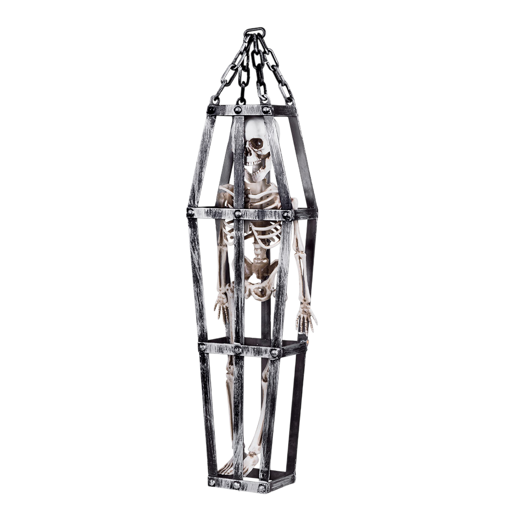Hangend skelet in kooi, 50 cm – Halloween-decoratie