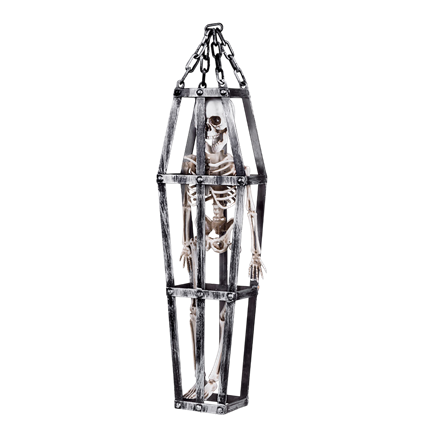 Hangend skelet in kooi, 50 cm – Halloween-decoratie