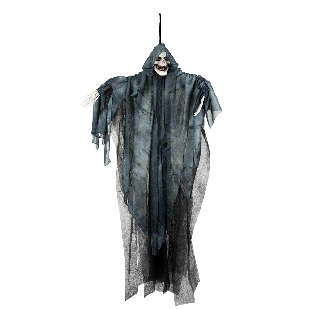 Hangend spook met doodskop, 65 cm – Halloween-decoratie