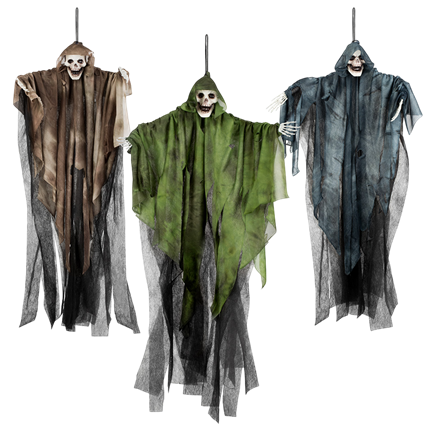 Hangend spook met doodskop, 65 cm – Halloween-decoratie