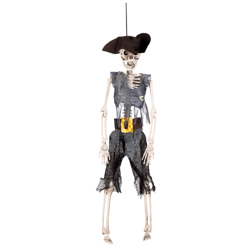 Piratenskelet om op te hangen, 40 cm – Halloween-decoratie