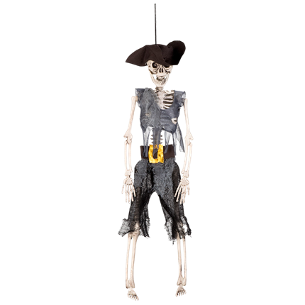 Piratenskelet om op te hangen, 40 cm – Halloween-decoratie