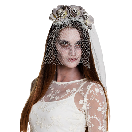 Zombie-hoofdband met doodskoppen – Halloween-accessoire