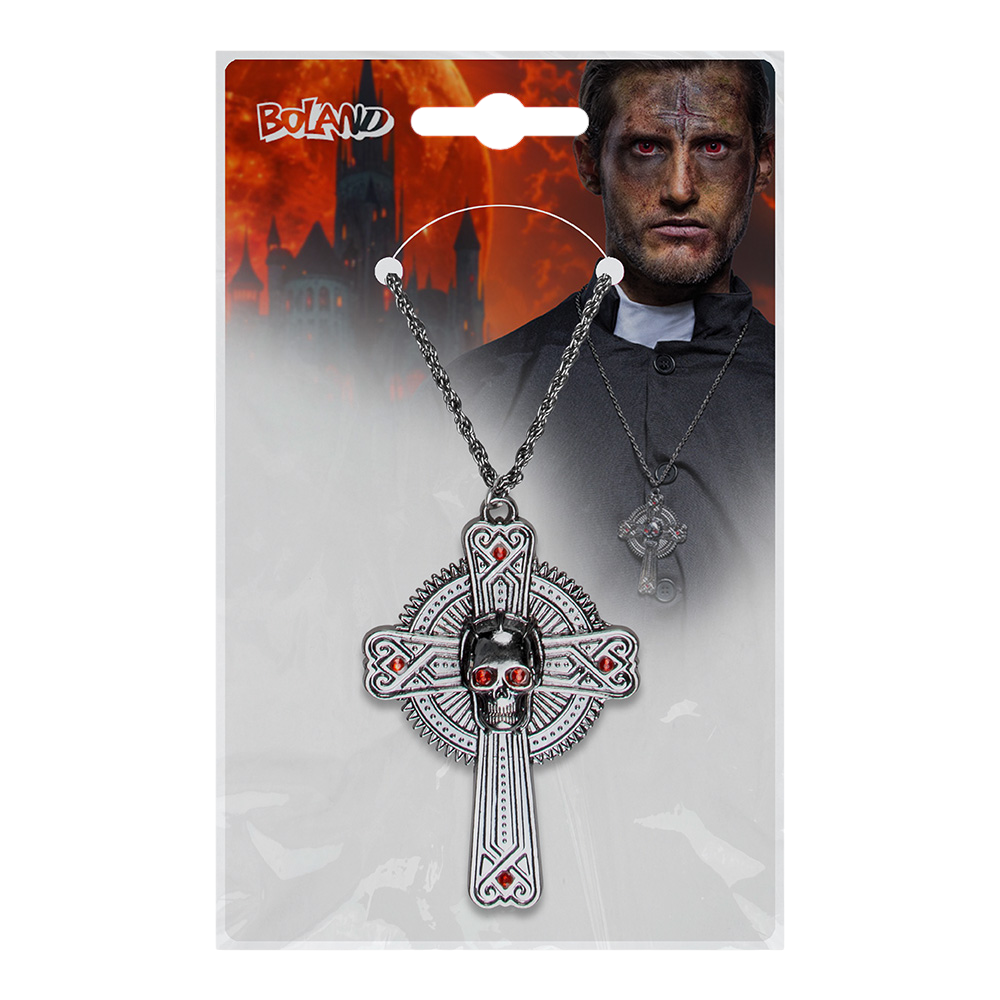 Halsketting met doodshoofd en botten – Halloween-sieraad