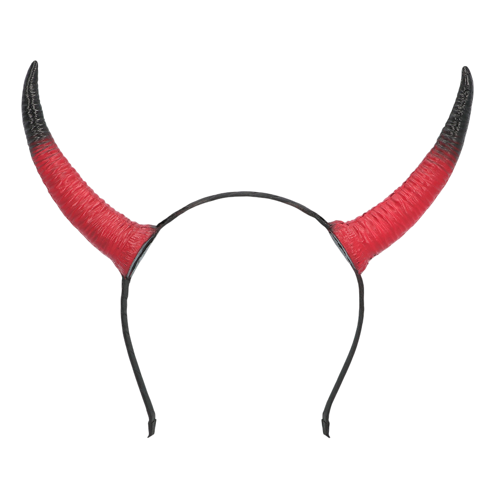 Rood-zwarte hoofdband met duivelshoorns van schuimrubber – Halloween