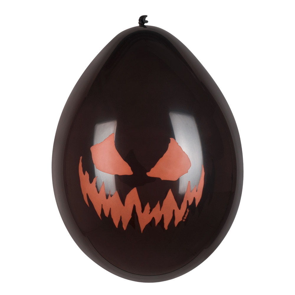 Set van 6 latexballonnen met griezelige pompoen, Ø 25 cm – Halloween