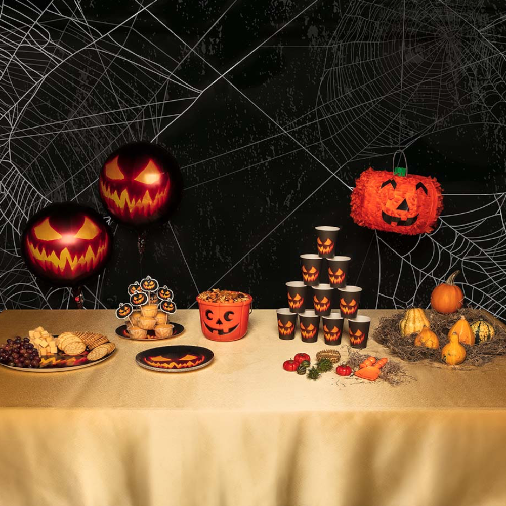 Set van 10 bekers met griezelige pompoen, 25 cl – Halloween
