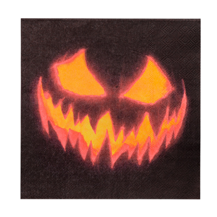 Set van 20 servetten met griezelige pompoen, 33 x 33 cm – Halloween